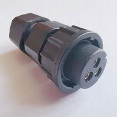 Waterproof circular power panel connector 