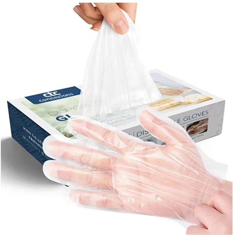 500 Pieces PE Disposable Gloves,Disposable Gloves for Cleaning, One Size Fits Mo