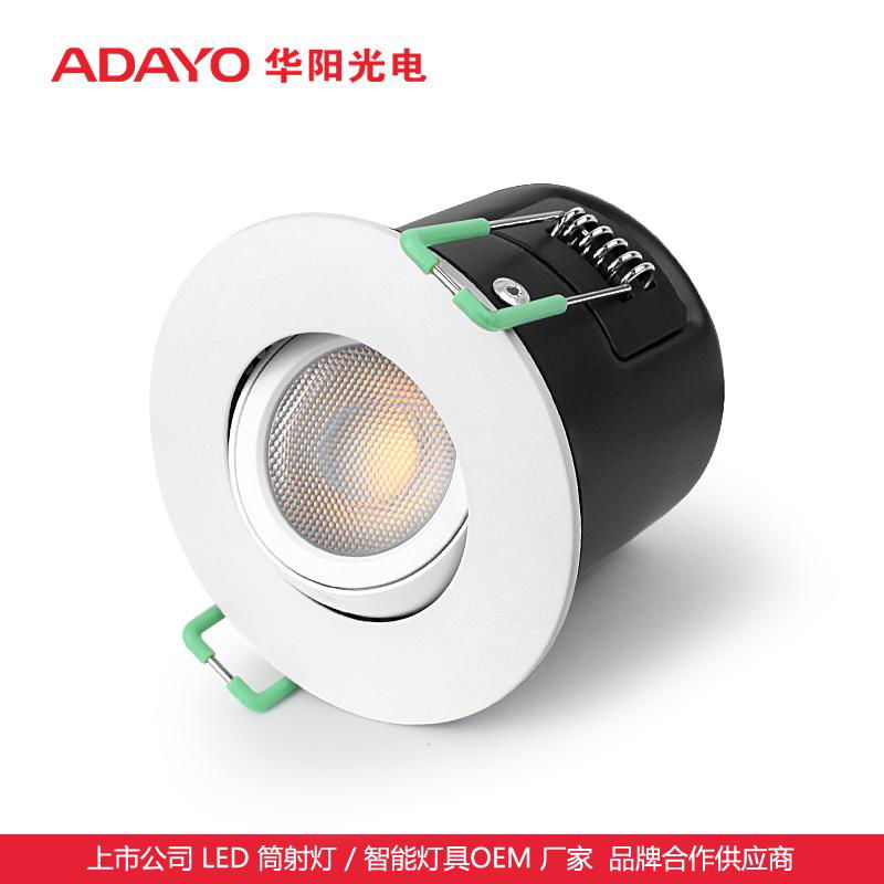 Fire rated downlights custom, 8.5W 720lm, adjustable spotlight manufacturer