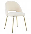 Fabric dining chair with golden