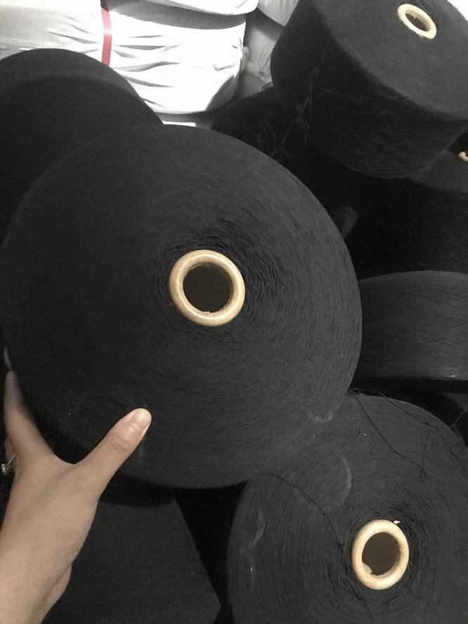 Keshu cotton yarn for working gloves ne5s/1 black polyester cotton blended yarn 2