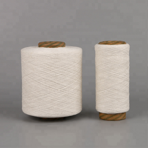 Keshu recycled polyester cotton 70/30 yarn raw white NE6S gloves yarn 3