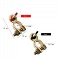 Auto brass unival  battery terminal top post cable connector clamp 4