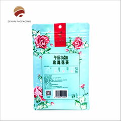 Factory customized flower tea flat bottom packaging bag