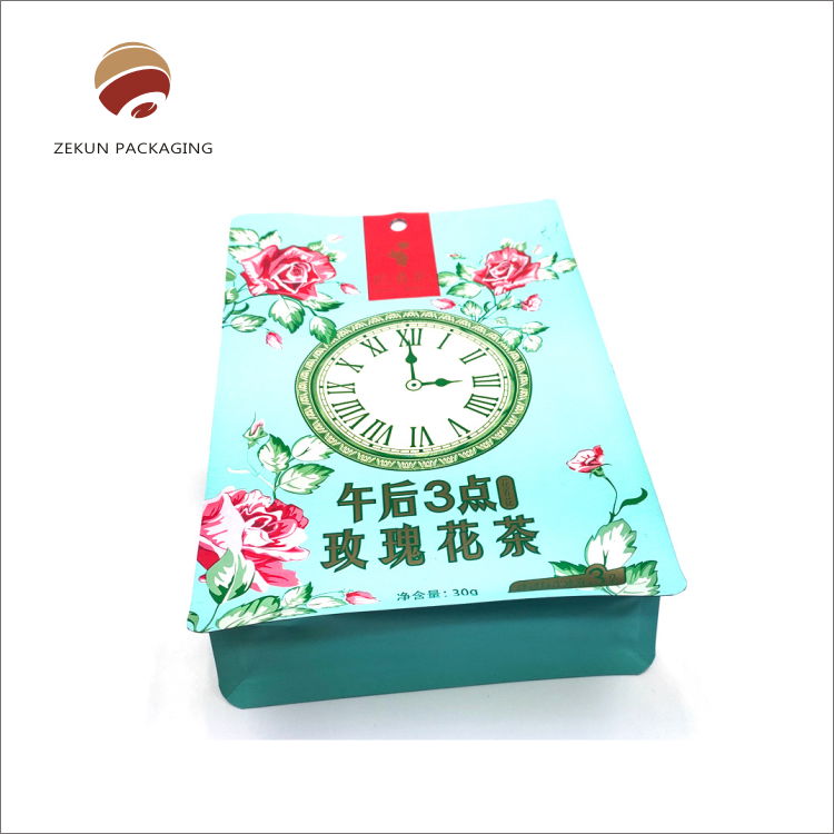 Factory customized flower tea flat bottom packaging bag 3