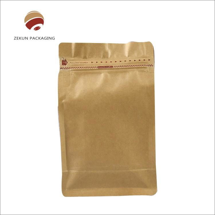 Aluminum Foil Flat Bottom Coffee Bean Bags With Valve