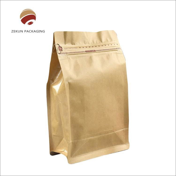 Aluminum Foil Flat Bottom Coffee Bean Bags With Valve 2