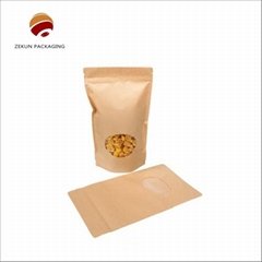 China made dry food packaging bag resealable stand up ziplock pouch