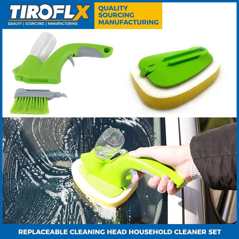 Tiroflx Replaceable Cleaning Head Household Cleaner Set