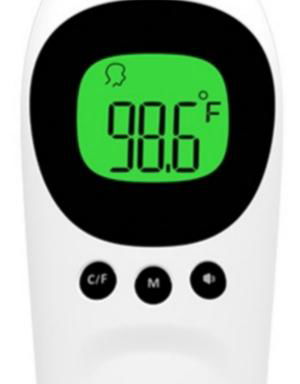 Push-button electronic thermometer