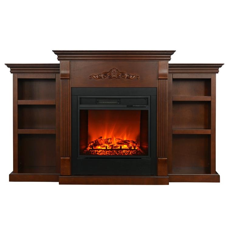 White Marble Mantel Electric Fireplace 3