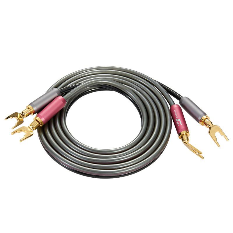 HIFI揚聲器電纜Y剷型插頭音箱線無氧銅芯2芯揚聲器電纜