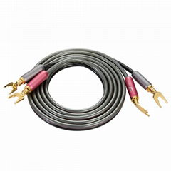 Hifi speaker cable Y spade audio cable oxygenfree copper 2 core speaker cable