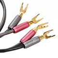 Hifi speaker cable Y spade audio cable oxygenfree copper 2 core speaker cable 4