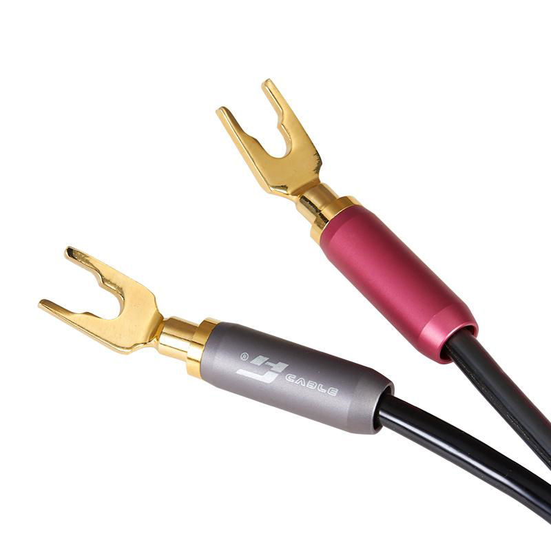 HIFI揚聲器電纜Y剷型插頭音箱線無氧銅芯2芯揚聲器電纜 5