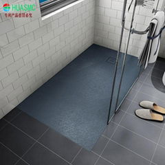 SMC Slate Stone Shower Tray & Drain Cover Exclude Waste Stone Effect Walk in Tra