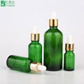 Green glass dropper frangrance bottles essential oil bottles 10ml 30ml 100ml