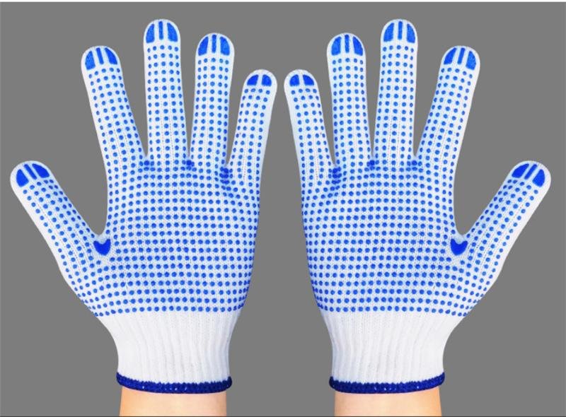 Industrial Garden Cotton Gloves PVC Dotted Gloves Safety Labor Work Gloves  4
