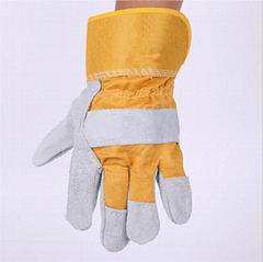 High quality oven heat Resistance cow split leather industrial safety gloves 