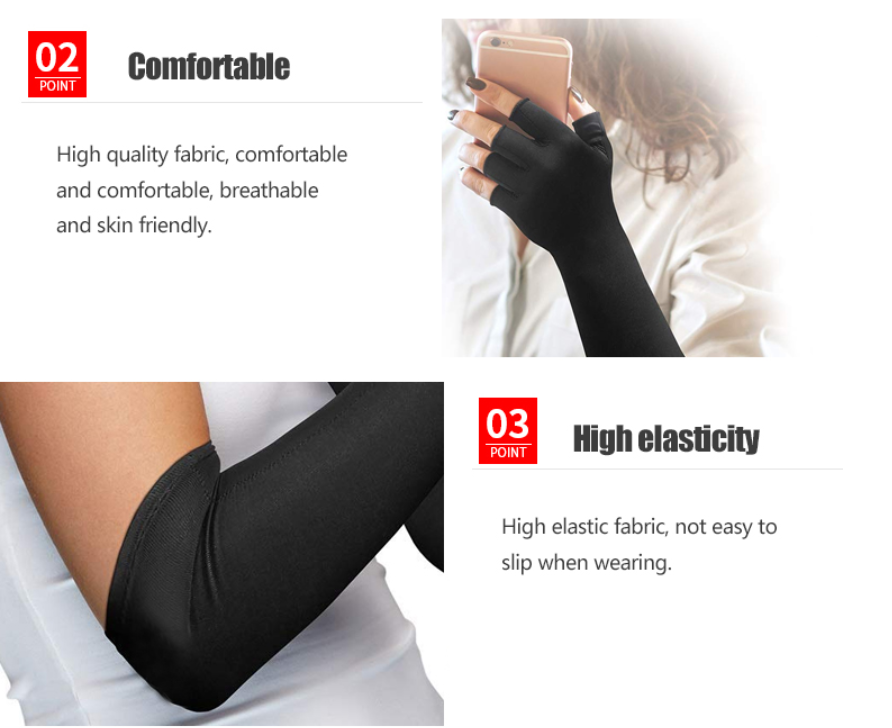 Copper Fit Compression Gloves Long Arthritis Gloves Carpal Tunnel