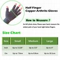  Half Finger Copper Infused Compression Gloves for Therapy Arthritis  5