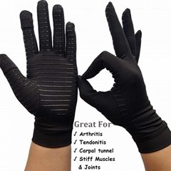  Full Fingers Men's Core Copper Compression Fit Arthritis Gloves