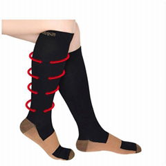 Long High Socks Copper Compression Socks