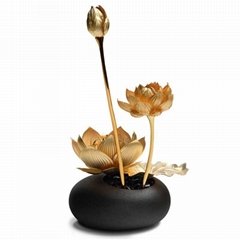荷香蓮花─立體金箔花