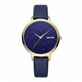 BLUE AND GOLD WOMEN'S WATCH WITH LEATHER