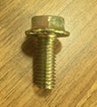 hex washer head machine screw, knurling, yellow zinc 1