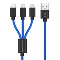 Multi charging 3 in 1 nylon braided fast charging cable