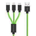 Multi charging 3 in 1 nylon braided fast charging cable 3