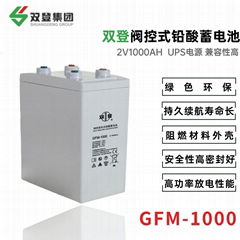 雙登GFM-1000 2V1000AH 免維護鉛酸蓄電池 UPS後備 太陽能電源 