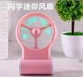 Desktop LED Flashing Fan Rechargeable Mini Fan/USB Flash Fan with Flash Words