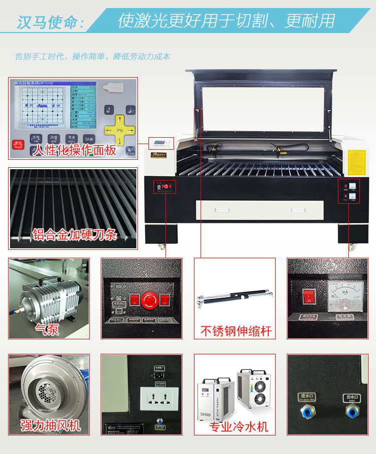 单双头通用非金属激光雕刻切割机T1610 3