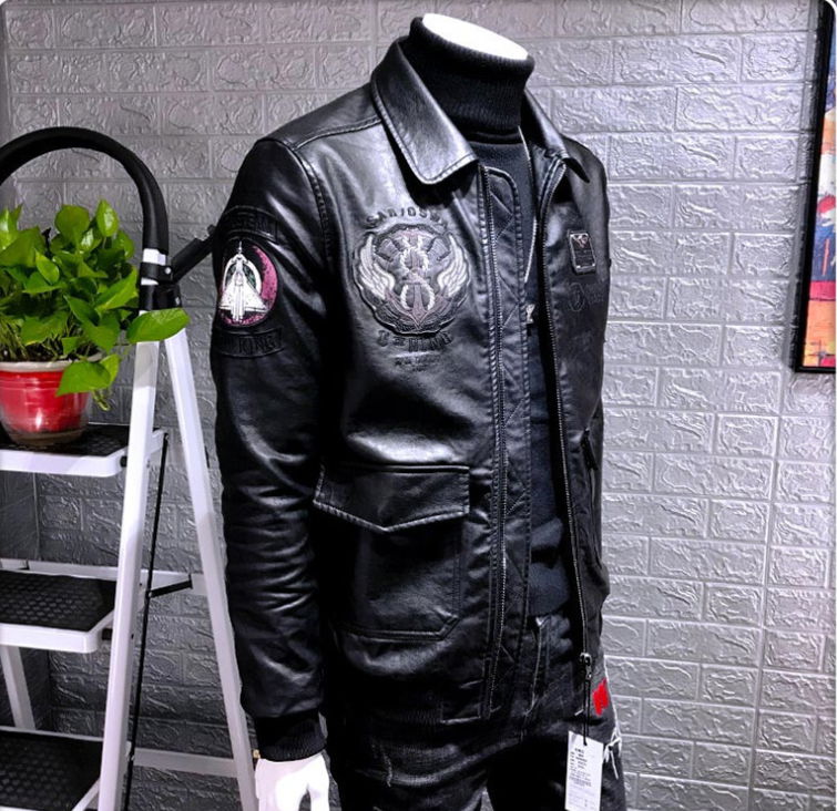 Leather jacket men's self-cultivation Korean version of the trend handsome 2019  2
