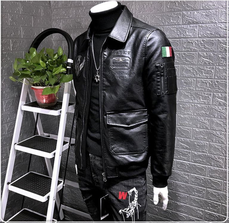 Leather jacket men's self-cultivation Korean version of the trend handsome 2019  4