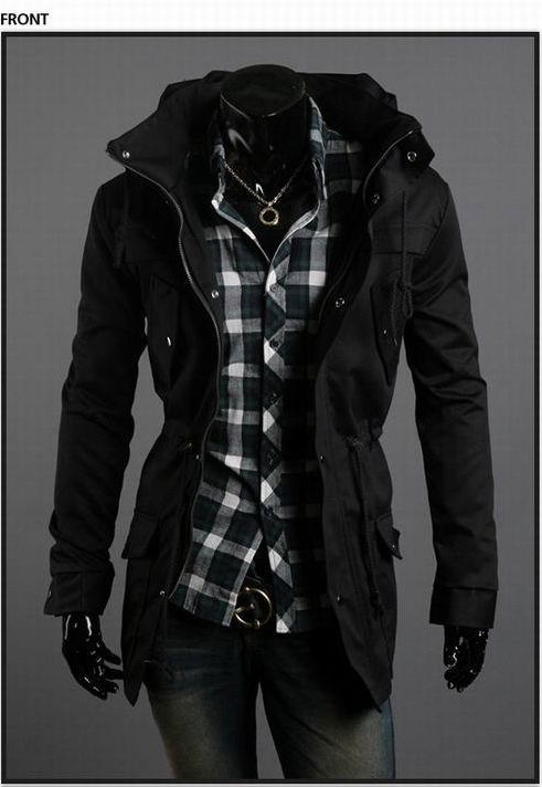 2021 autumn and winter new solid color outerwear stitching casual jacket men's r
