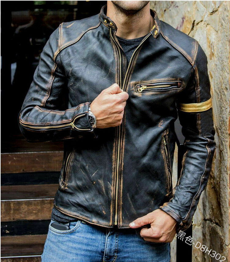 Foreign trade Amazon Europe and America men's men's leather clothing men's strol 3