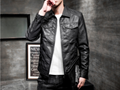 Fall 2021 new locomotive lapel slim leather jacket men