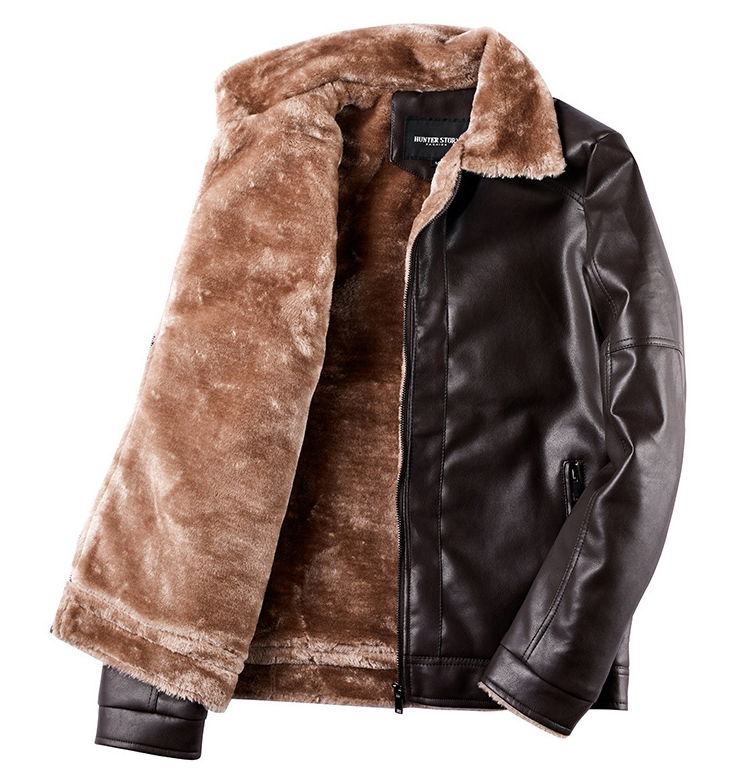 Cross-border Amazon men's leather clothing youth lapel fur one coat casual motor 4