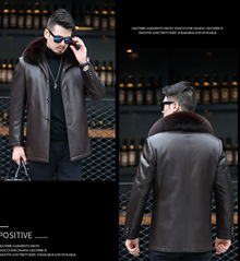 Explosive style playboy leather jacket male middle-aged father dress father gras