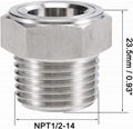 1/2"-14 NPT Hex Head Stainless Steel Oil