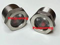 1"-11.5 NPT Hex Head Stainless Steel Oil Sight Glass 4