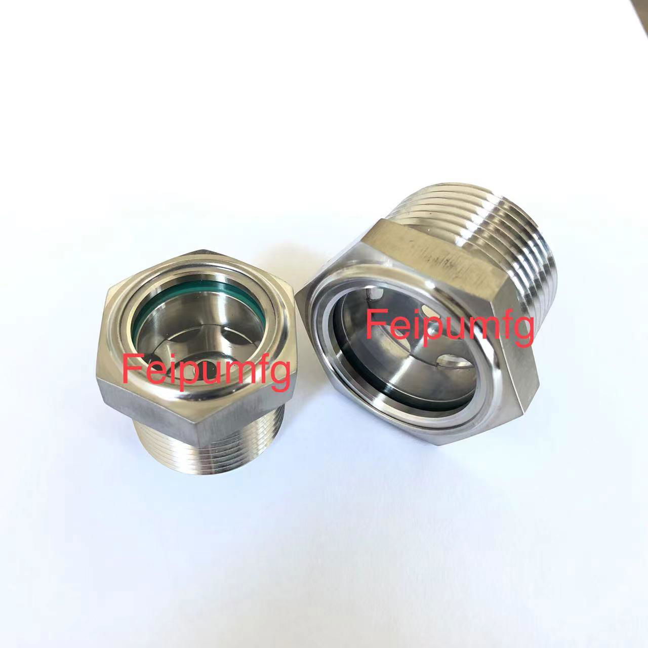 3/4"-14 NPT  NPT Hex Head Stainless Steel Oil Sight Glass 4