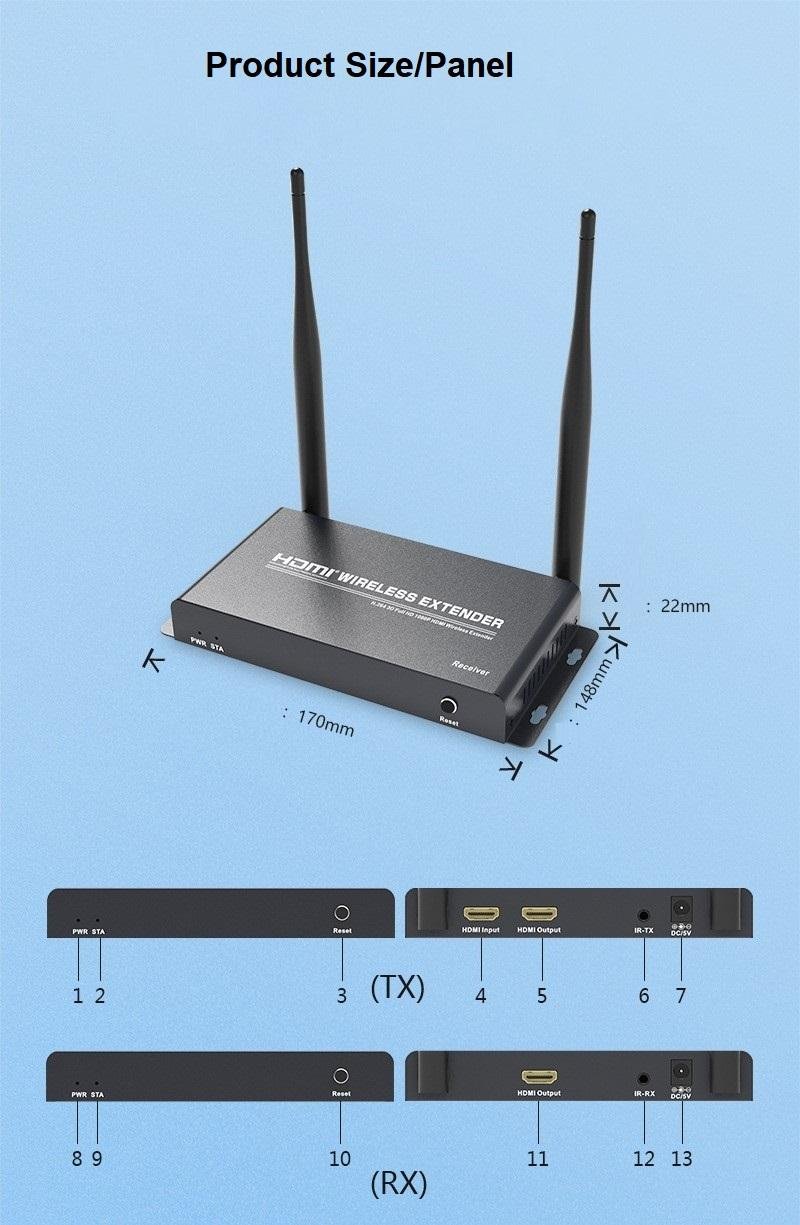 Wireless Hdmi Extender 200m Transmits 1080i/p 3D Full Hd Audio/Video Signal by W 5