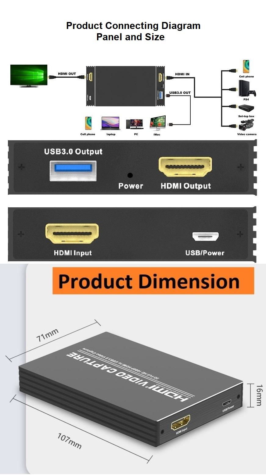 Hdmi to Usb3.0 Video Capture Card This Dongle is Superior Performance Real Plug  5