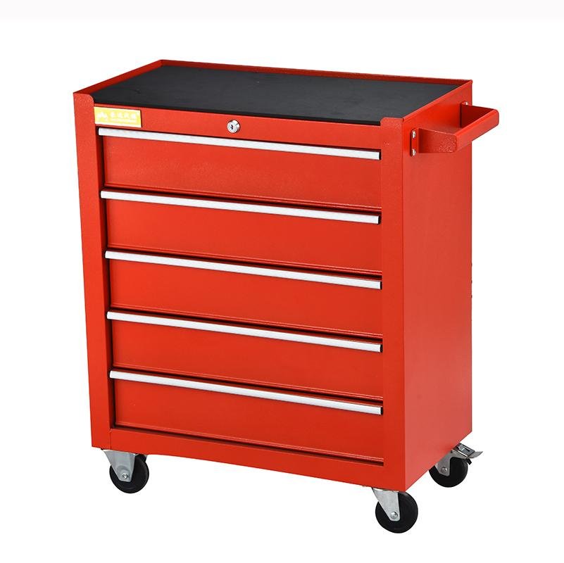 Workshop 5 Drawers Roller Tool Cabinet With Handle And Wheels 3