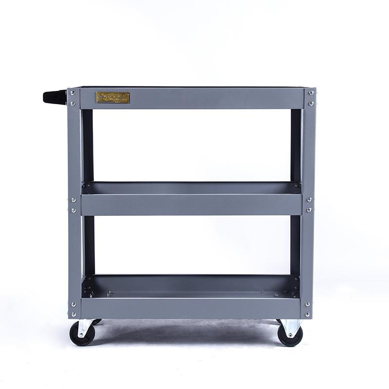 Hot Selling 3 Layer Rolling Metal Tool Trolley Transport Cart 4