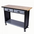 Workshop Metal Steel Wood Workbench Heavy Duty Worktable 4